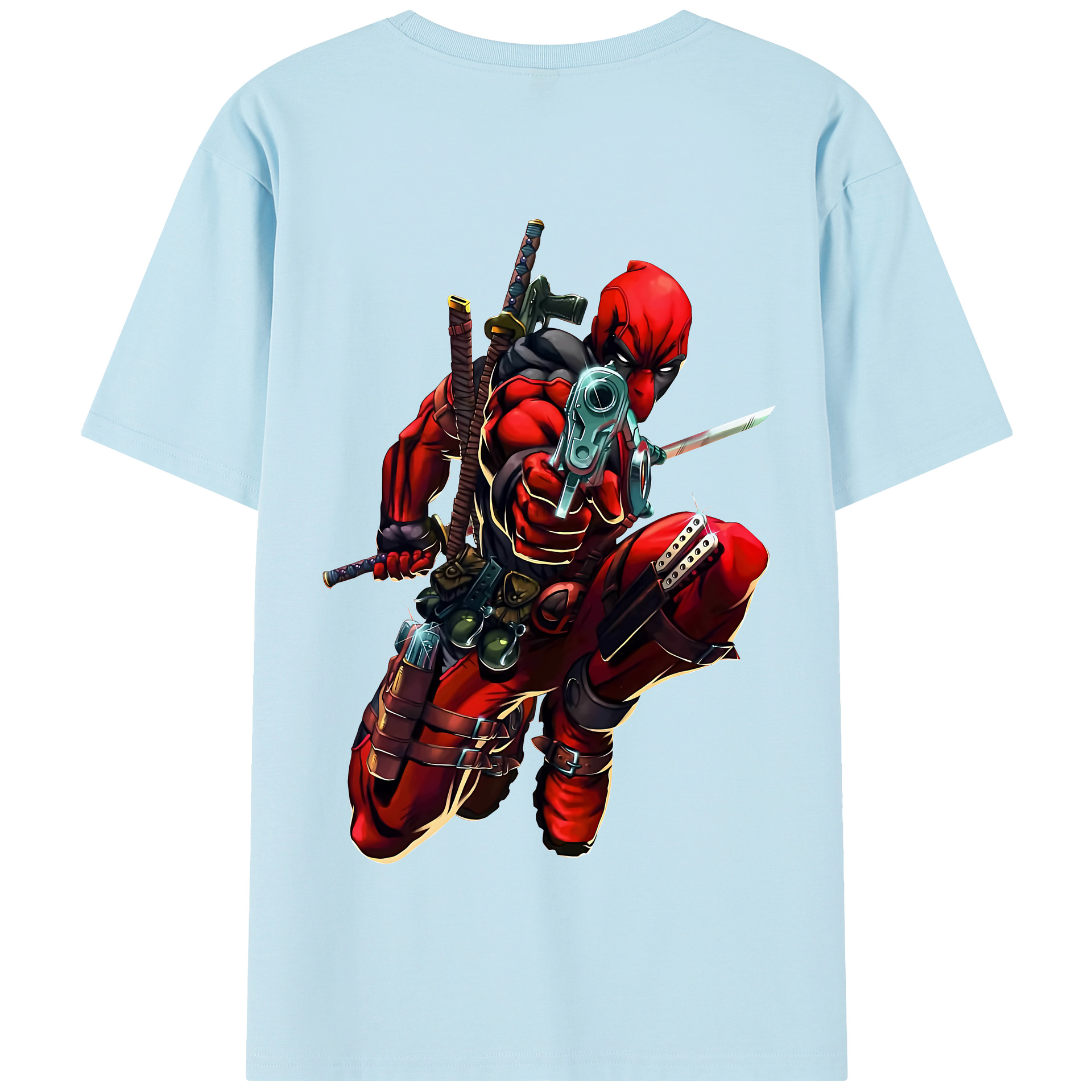 （画像用） Deadpool デッドプール 綿100％半袖Tシャツ（背面プリント）
